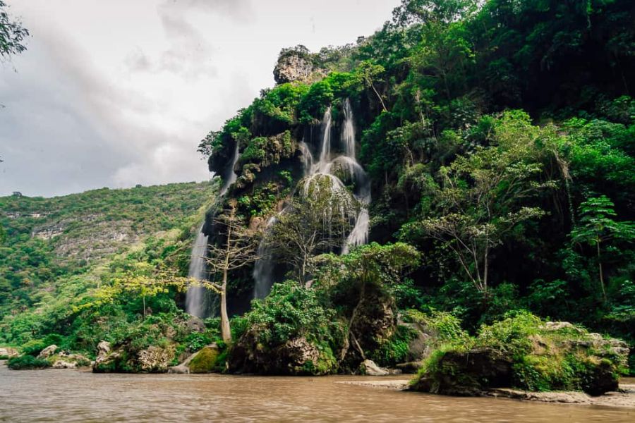 Scenic view from El Aguacero Waterfall, a trip from san cristobal de la casas