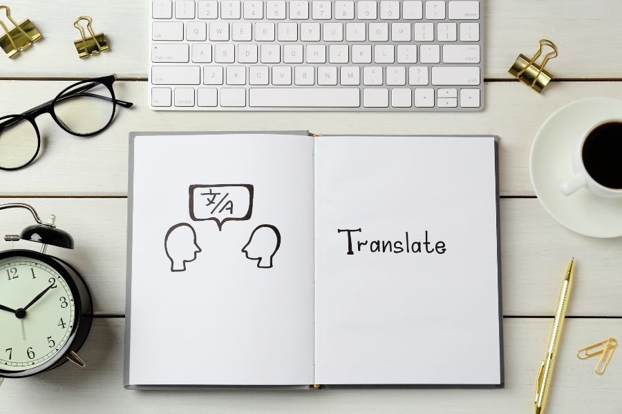 Notepad with word translator