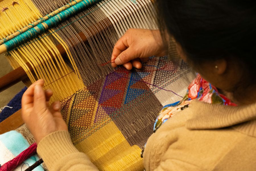 Woman weaving in Zinacantán