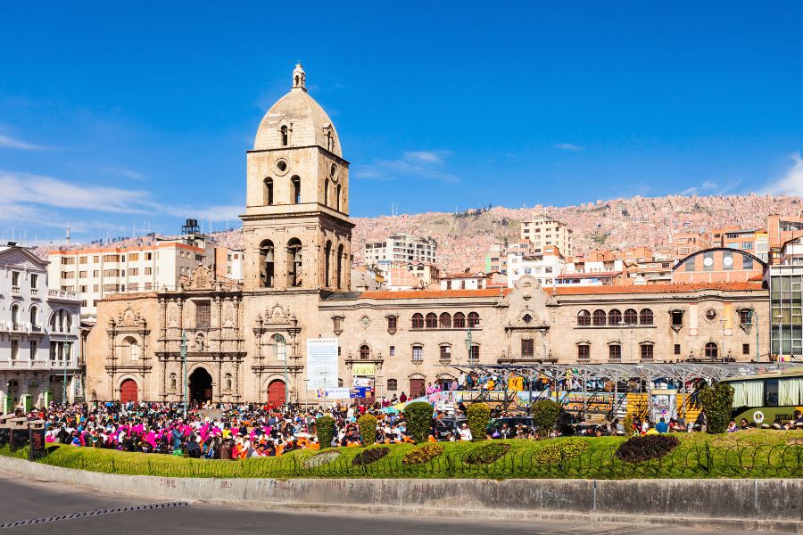 View of San Francisco Basilica in Bolivia 