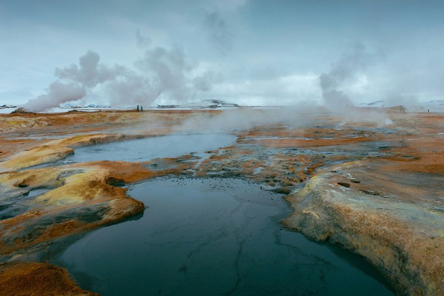 Scenic view of Geothermal Mývatn 